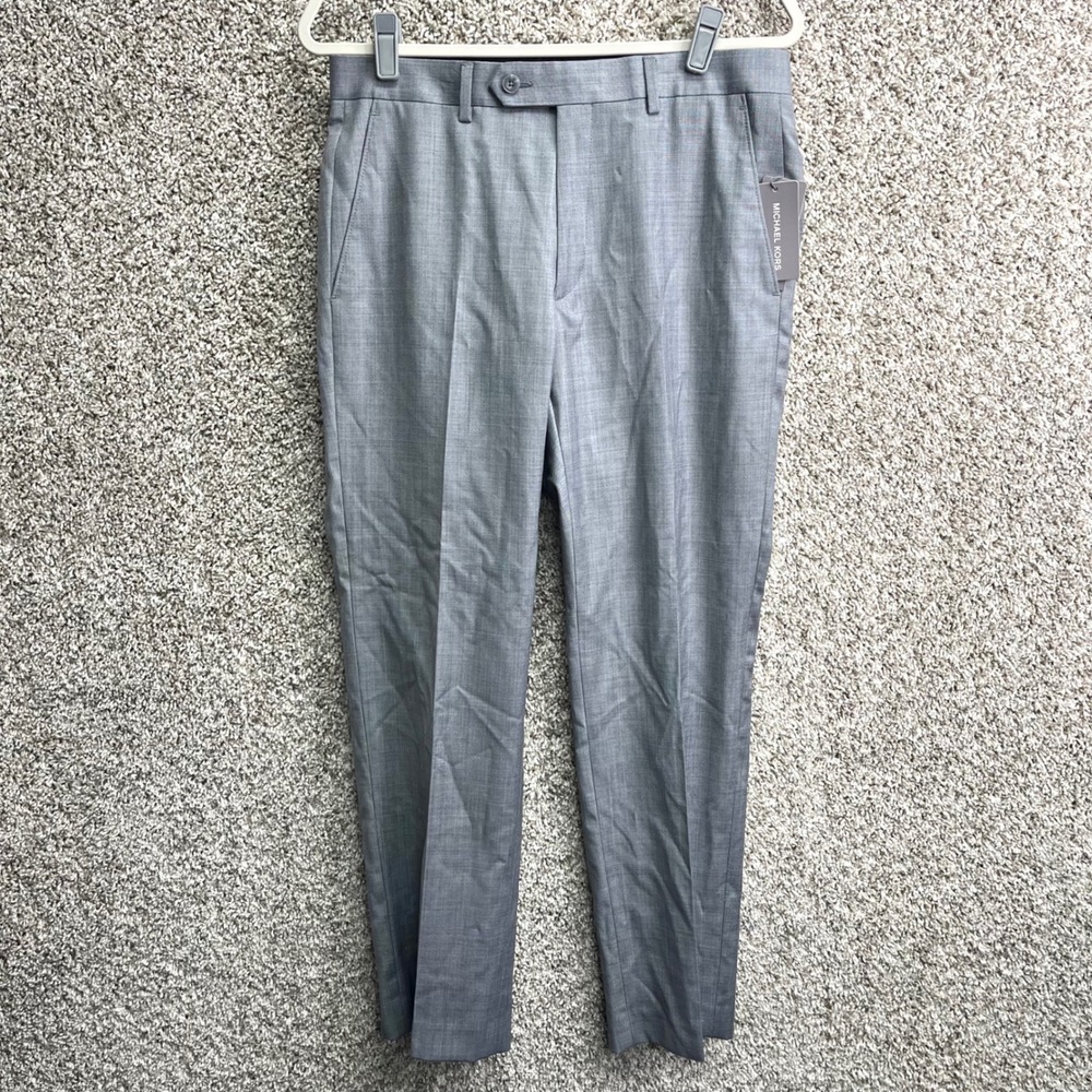 Michael Kors Dress Pants Men's 32x30 Gray MacArthur Stretch Classic Fit Wool NEW
